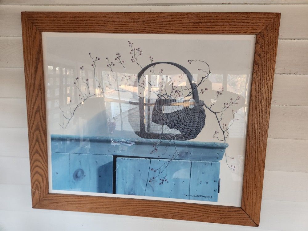 Wild Rose Berries in Basket Framed Print Pauline Eble Campanelli 