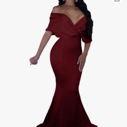 Wine Red Maternity Dress