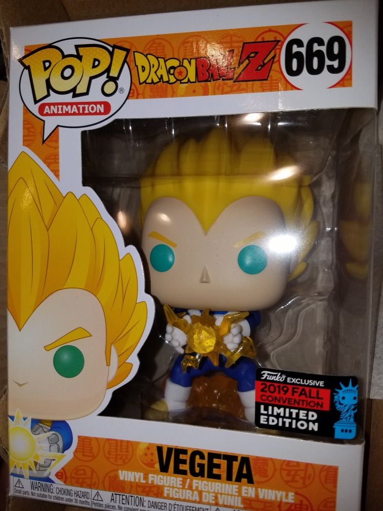 Funko pop nycc vegeta dragon Ball z dbz hot topic exclusive