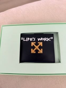Brand New Off-White "Life’s Work" Leather Card Holder (With Box & Dust Bag)