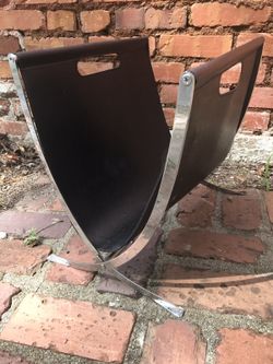 Mid century leather chrome rack