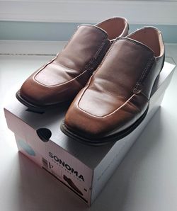 Sonoma Brown Leather Slip-On Dress Shoes - Boys Size 7
