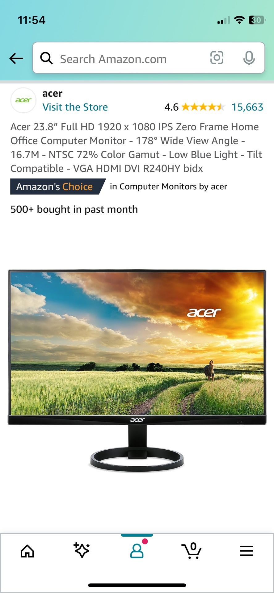 Acer Computer Monitor . Pick Up Fort Lowell / Alvernon 