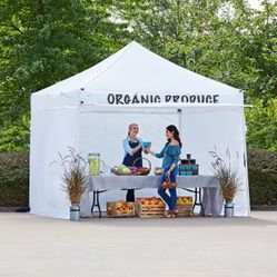 Ozark Trail White Commercial Instant 10’ x 10’ Straight Leg Instant Canopy with Sidewalls