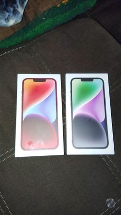 2 Iphone 14s , Red And Midnight Blue