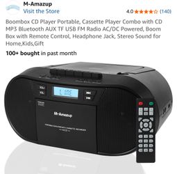M-Amazup Portable Boombox CD Cassette Player