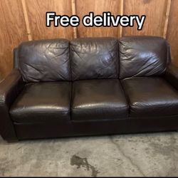 Leather Couch - Free Delivery 