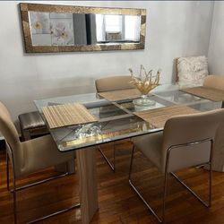 Luxury Dining Table And Mirror (PRICE NEGOTIABLE)