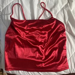 Satin Red crop top