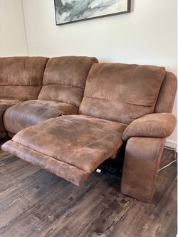 L Shaped Faux Leather Reclining Couch