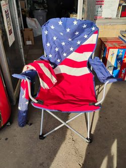 American flag foldable camping chair