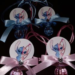 Stitch and Angel Gender Reveal Baby Shower Pacifiers Guest Favor Necklaces