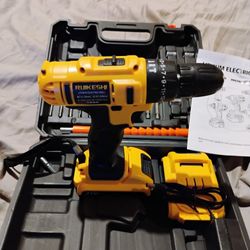 Cordless Drill With 2 Batteries And Accessories 