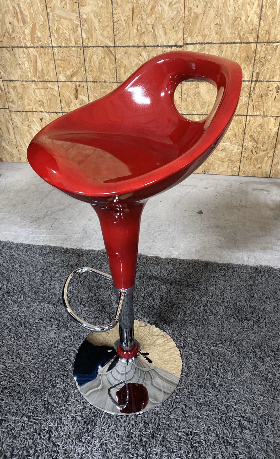 Brand New Drake Burgundy Pneumatic Adjustable Height Bar Stools (4 Available) - Delivery Available!
