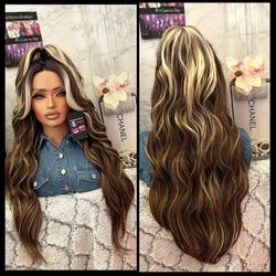 Human Hair Blended Lace Front Wig 