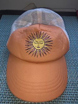 orange sun embroidered trucker hat #summer #outdoors