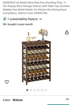 42 Bottle Wine Rack walnut (new) Tulare