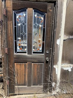 Antique Stain Glass Door 100 Years Old 