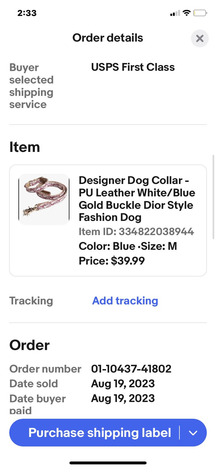 Dior Designer Dog Collar And Leash Set
