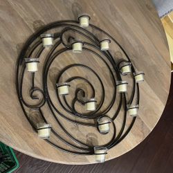 Metal Wall Sconce/decor With Candles 27” Diameter