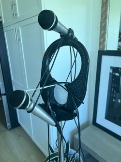 Karaoke/ Sing-a-long Machine/ Microphones with amplifier/ Tennis Rackets