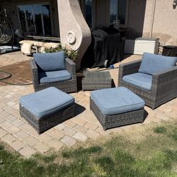 Outdoor Patio Chairs Table Footrest