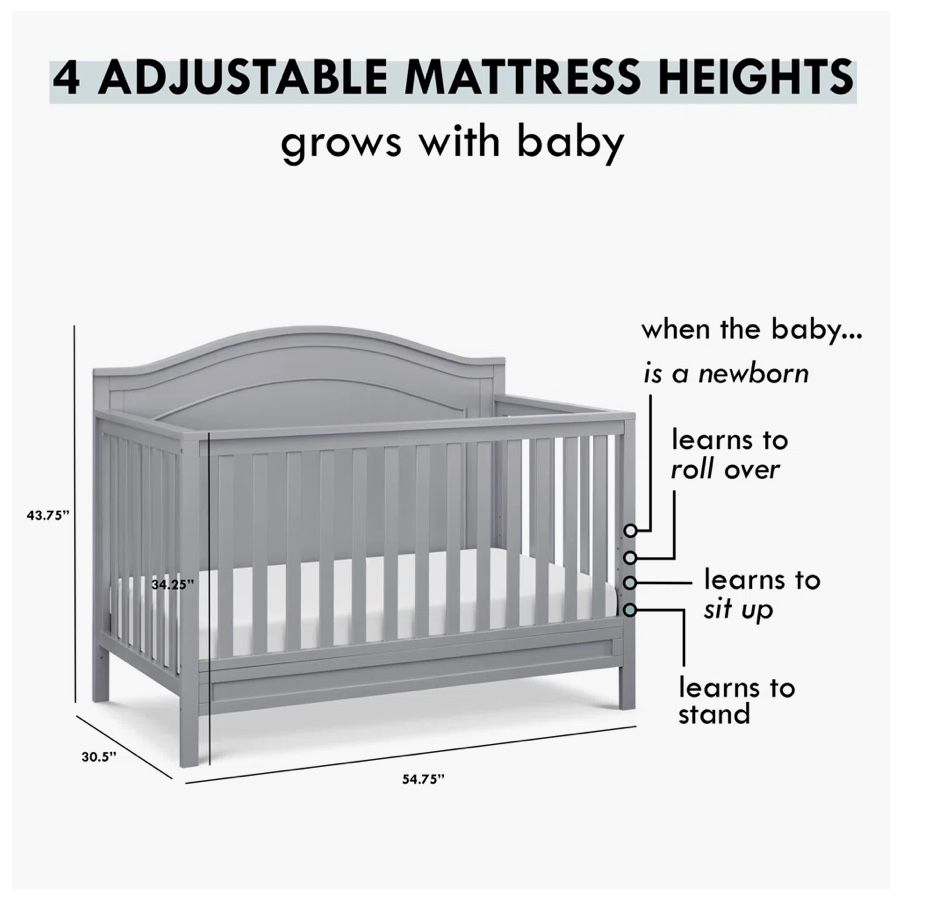 Charlie 4-in-1 Convertible Crib/// Plus Convert your full-size crib into a full-size bed or your mini crib into a twin bed with these wooden rails
