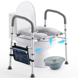 Raised Toilet Seat with Handles, Toilet Seat Risers for Seniors with Removable Toilet Bowl#3115XUP1