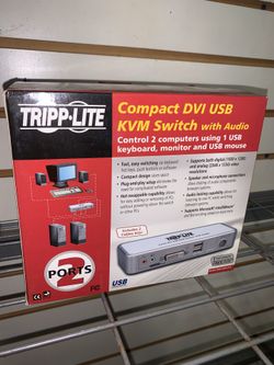 TRIPP Lite 2-Port DVI/USB KVM Switch with Audio and Cables