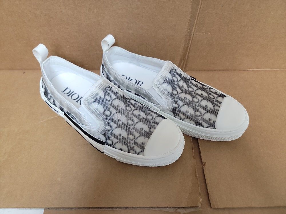 Dior B23 Slip On Oblique Transparent Trainers Black White Size 40 Us 7