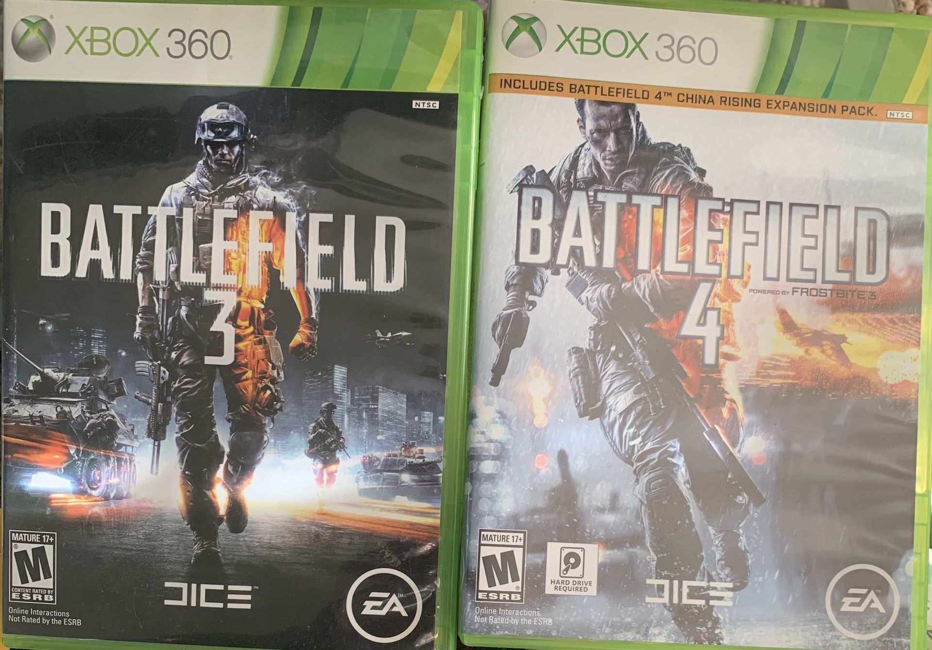 XBOX 360: Battlefield 3 & 4 Game Discs