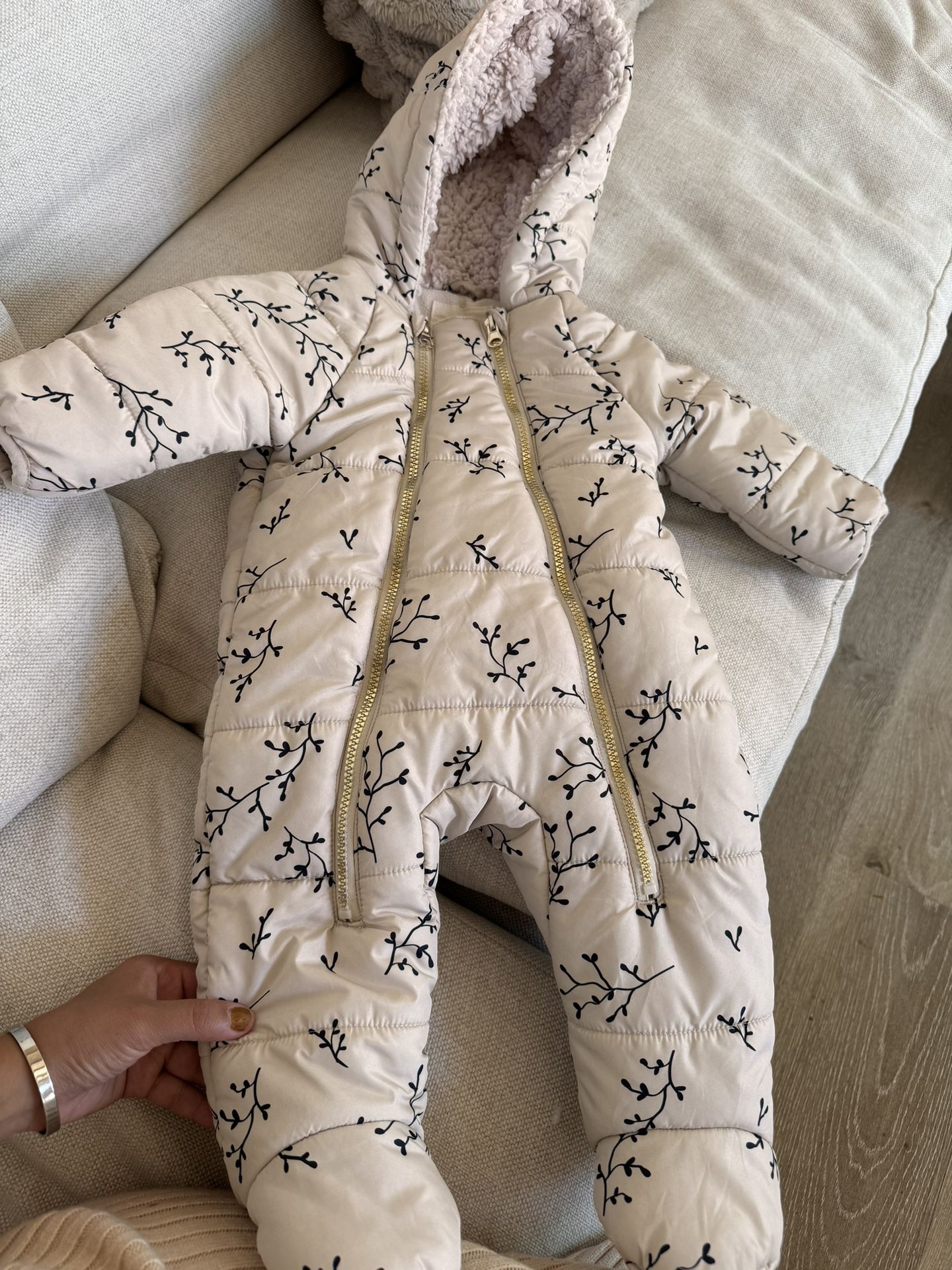 Jessica Simpson Snow Rain Baby Puffer Suit 6/9 M
