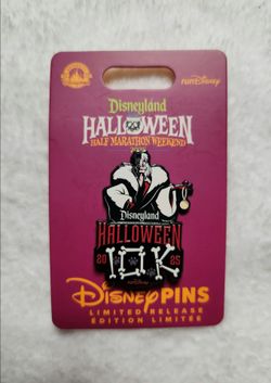 runDisney 2025 Disneyland Halloween Half Marathon 10K Cruella Pin Limited Release New