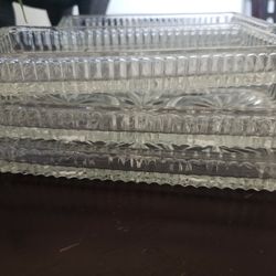 Hors D'oeuvre glass trays set of 4