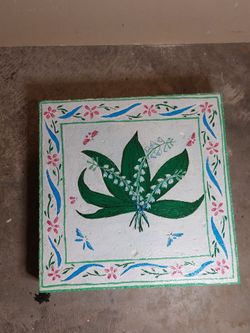 hand-painted Garden stepping stone Sealed