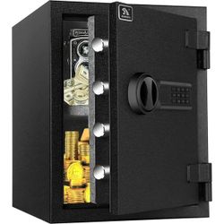 TIGERKING Fireproof Safe Box, 1.24 Cubic Feet Steel Money Safe Home Safe with Digital Lock for Home and Office