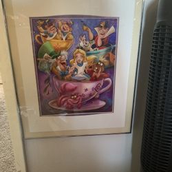 Disney Deluxe Artist Print - Alice Tea Cups By Darren Wilson