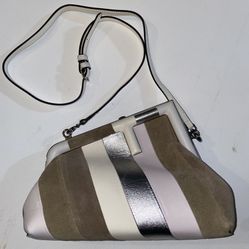  FENDI Nappa Suede Striped Inlay Small Fendi First in Multicolor. 