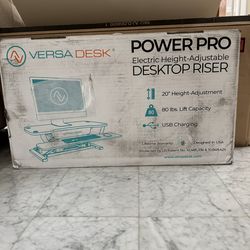 New in box Black VersaDesk Versa Desk Power Pro Electric Height Adjustable Desktop Riser For standing
