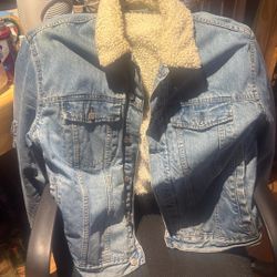 Denim Jacket With Sheep Liner 