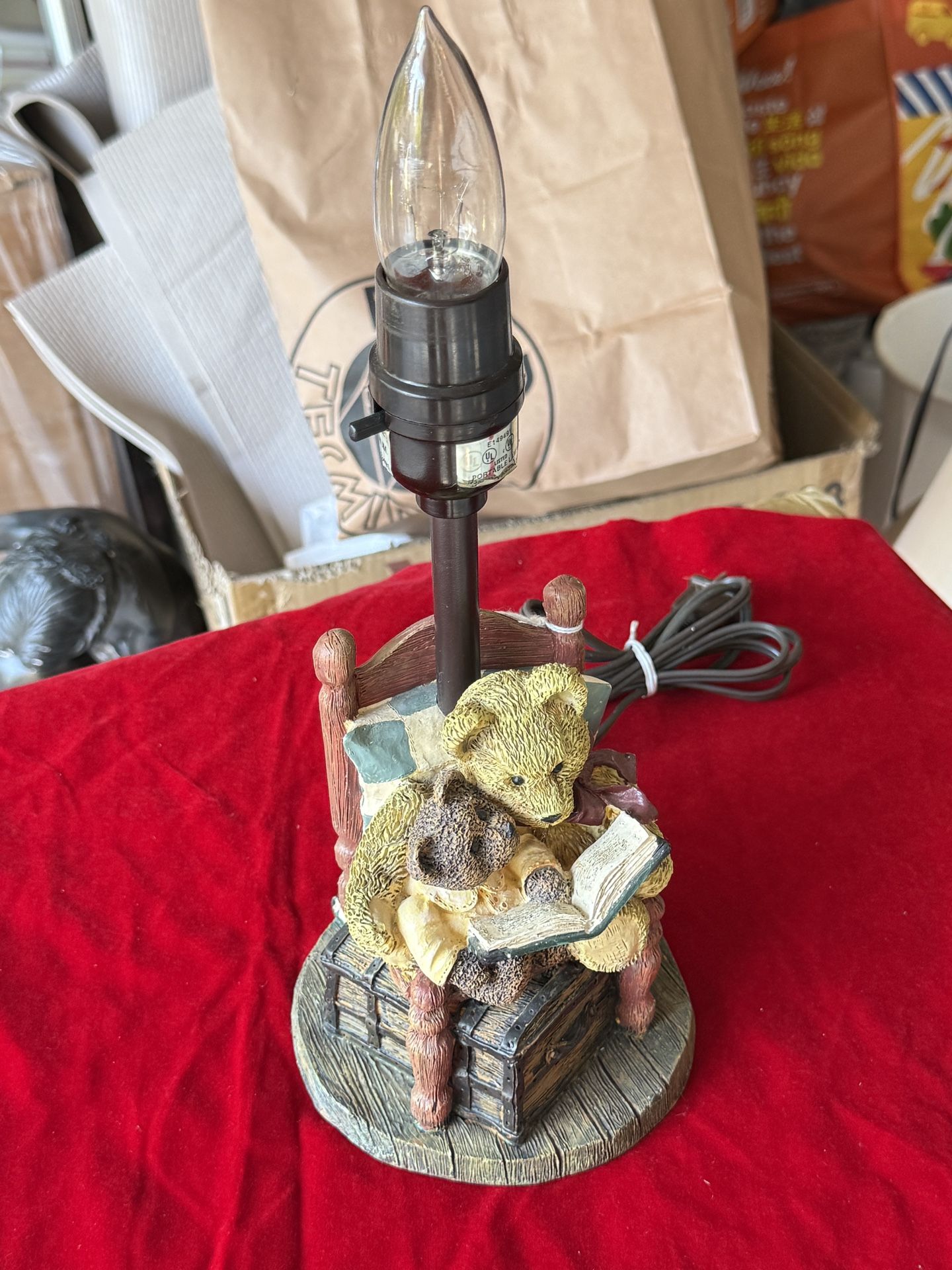 Teddy Bear Night Light Stand Vintage Styles
