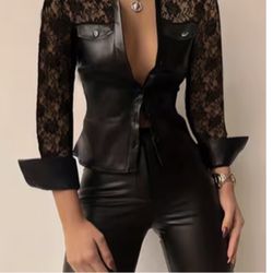 Faux Leather Shirt 