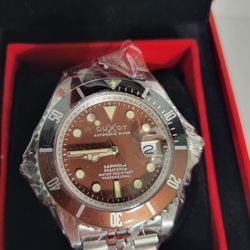 Duxot Chocolate Atlantica Diver Stainless Stel 42mm Automatic Wristwatch DX-2057