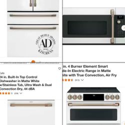 SET GE CAFÉ.      FRIDGE,STOVE,  MICROWAVE AND DISHWASHER