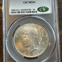1922 Peace Dollar MS64 CAC – Slabbed Silver Dollar