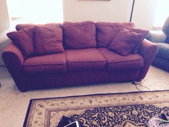 Red microfiber couch