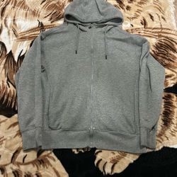 Gray Hoodie Full Zip Large Medium 