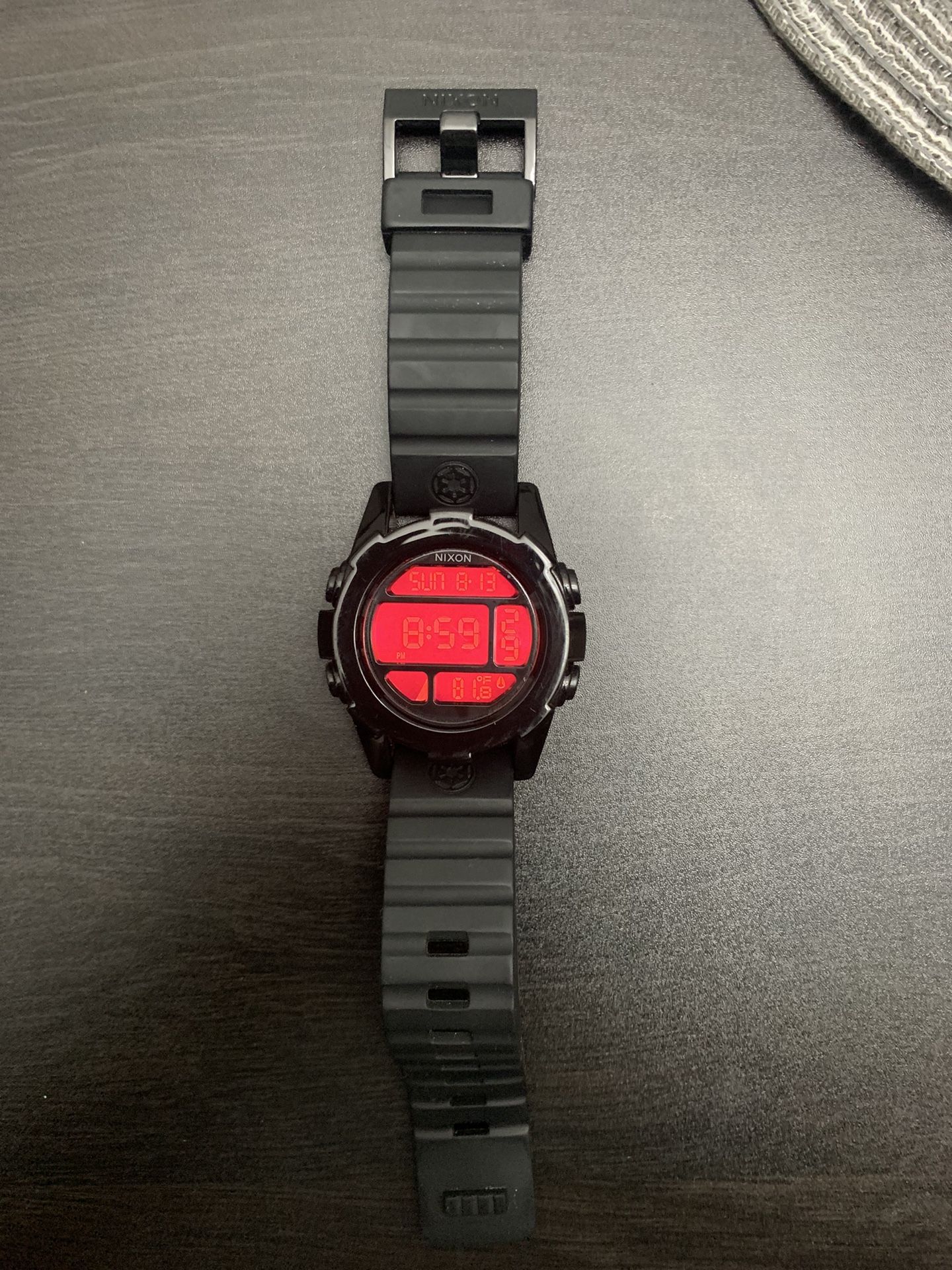 NIXON The Unit Star Wars Imperial Pilot “Crash and Burn” Black Digital Watch
