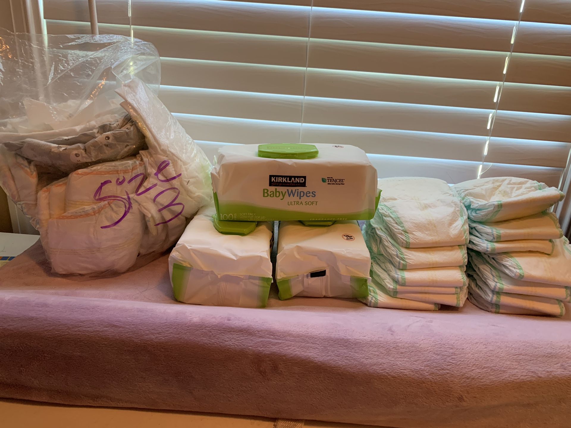 Diapers size 3&4 and wipes