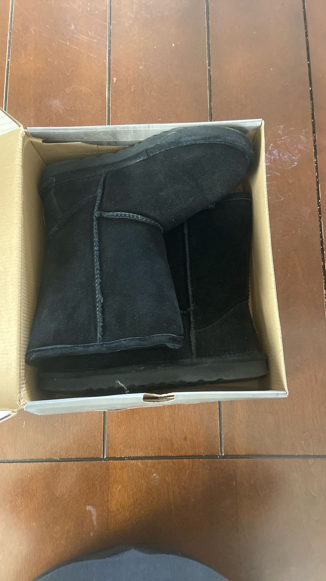 Black Suade Boots Size 7-8 For Woman New!